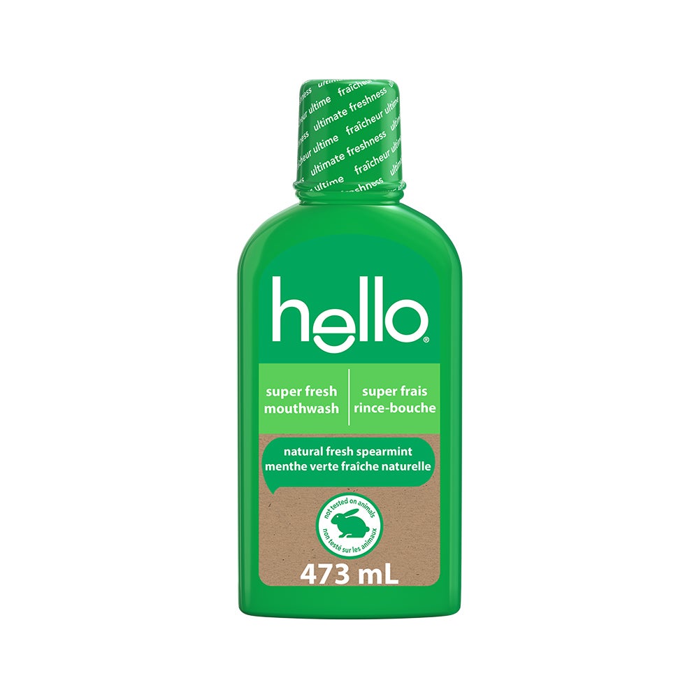 hello Super Fresh Mouthwash, Natural Fresh Spearmint